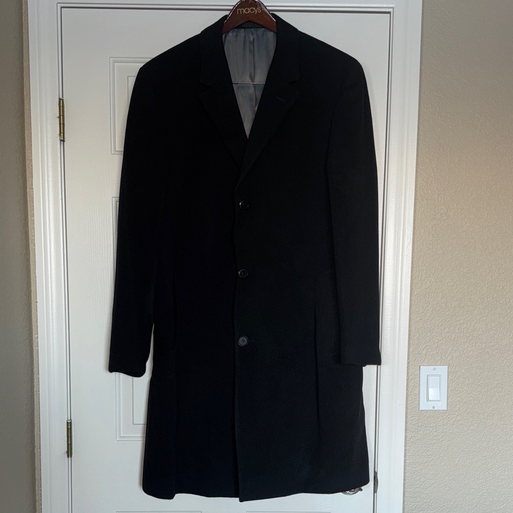 NWT Calvin Klein Classic Black Overcoat